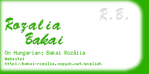 rozalia bakai business card